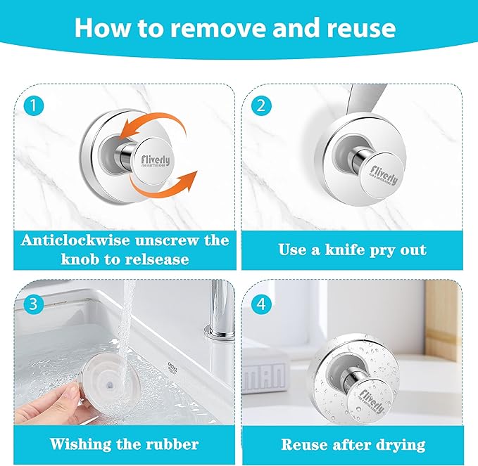 2pcs Suction Cup Hooks for Shower,Inside Shower,Wall,Bathroom,Bedroom,Kitchen,Door,Glass Window, Mirror, Tile, No Drilling Hanging for Towels,Robes,Loofah,hat,Clothing,Wreath (Chrome)