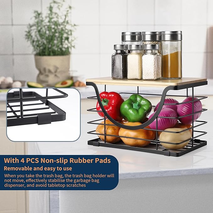 Extra Large Trash Bag Holder Under Sink Stackable Kitchen Storage with Lid, Garbage Bag Dispenser Roll Holder, Wall Mounted Trash Bag Container, Laundry Room Organization Storage-NeatNest