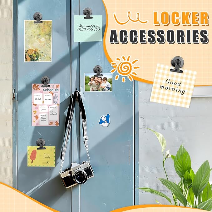 12pack Fridge Magnets Refrigerator Magnets Magnetic Clips Heavy Duty Detailed List Display Paper Fasteners on Home& Office& Teaching (Black, 12)