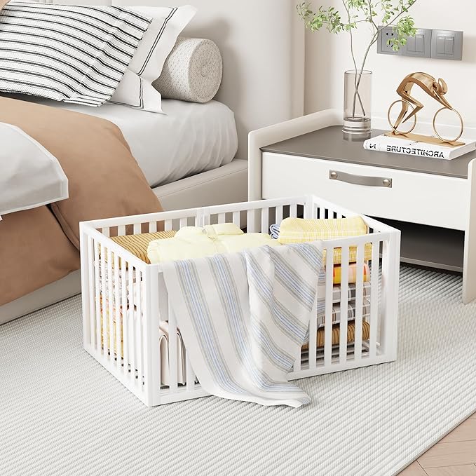 Bamboo Under Bed Storage Containers- Underbed Organizer with Wheels with Large Capacity Dust Bag,Sturdy Wood Rolling Under Bed Shoe Storage Organizer 2 Packs (White, 2 Packs Tall (25"×16"x12"))-NeatNest