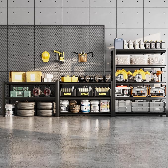 5-Tier 47" W x 17.75" D x 72" H Garage Shelving 3000LBS Storage Shelves Heavy Duty Metal Shelf Unit Adjustable Basement Industrial Storage Racks-NeatNest