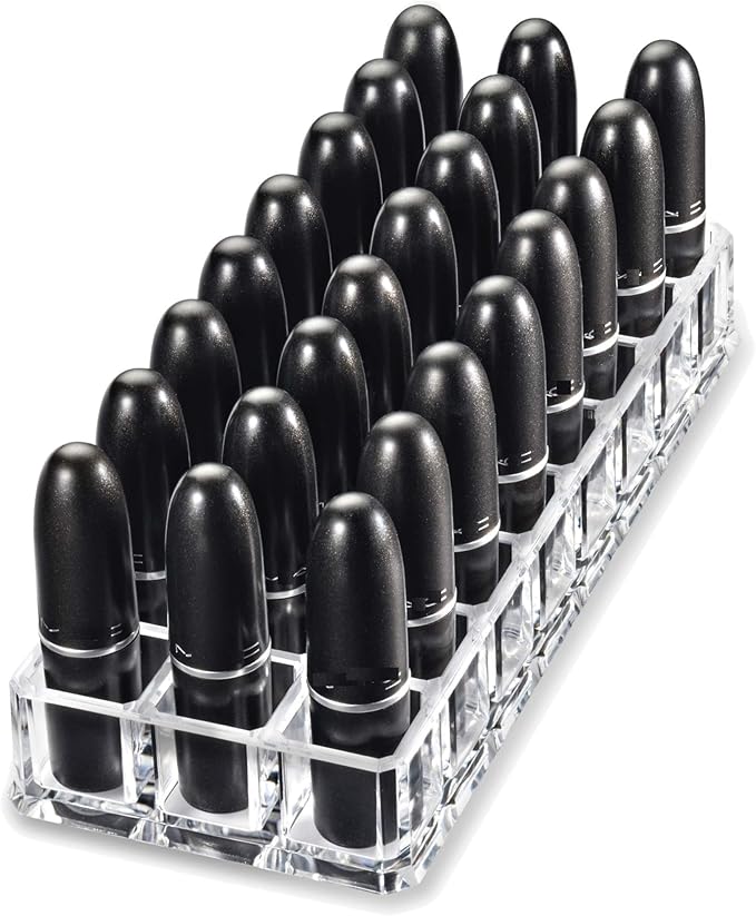 BY ALEGORY byAlegory (Set Of 2) Acrylic Lipstick Makeup Organizers 24 Space Beauty Storage Refillable Cosmetic Container - Clear-NeatNest