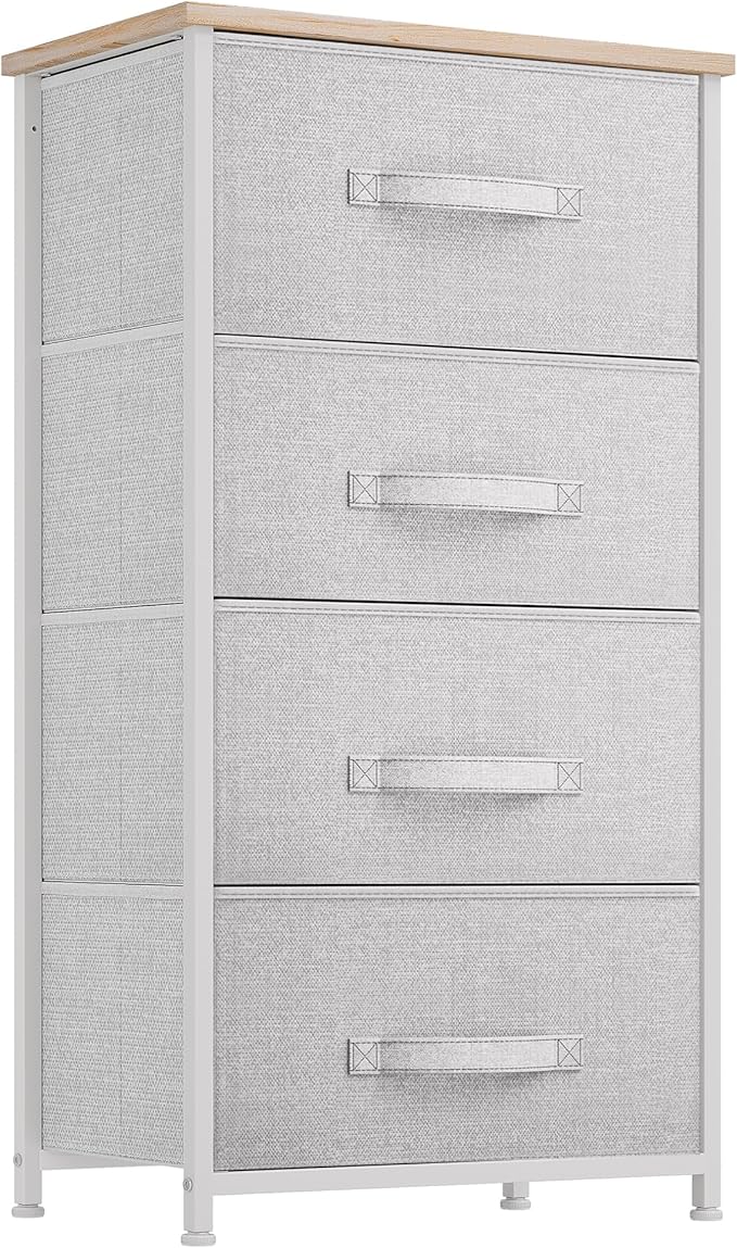 DWVO 4 Drawers Dresser, Dresser for Bedroom, Fabric Storage Tower, Chest of Drawers, Organizer Unit for Closets, Living Room-NeatNest