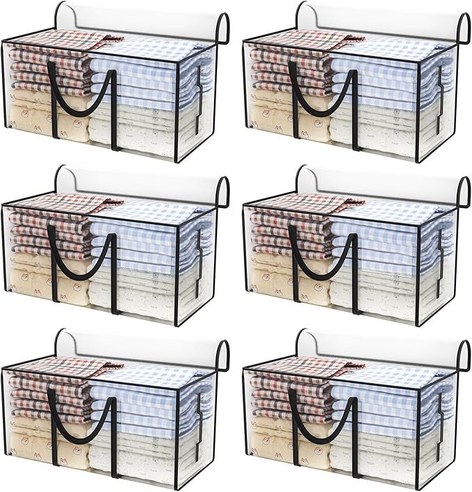 97L moving bags heavy duty,6 pack extra large moving bags with zippers,moving totes with lids heavy duty,storage containers with lids,large storage bags,moving storage bags,clear storage bag