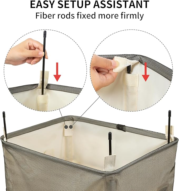 WOWLIVE Large Rolling Laundry Basket Wheels 90L Collapsible Tall Laundry Hamper Handle Foldable Dirty Clothing Basket Fold up Rectangular Hampers for Laundry Dorm Room (Beige)