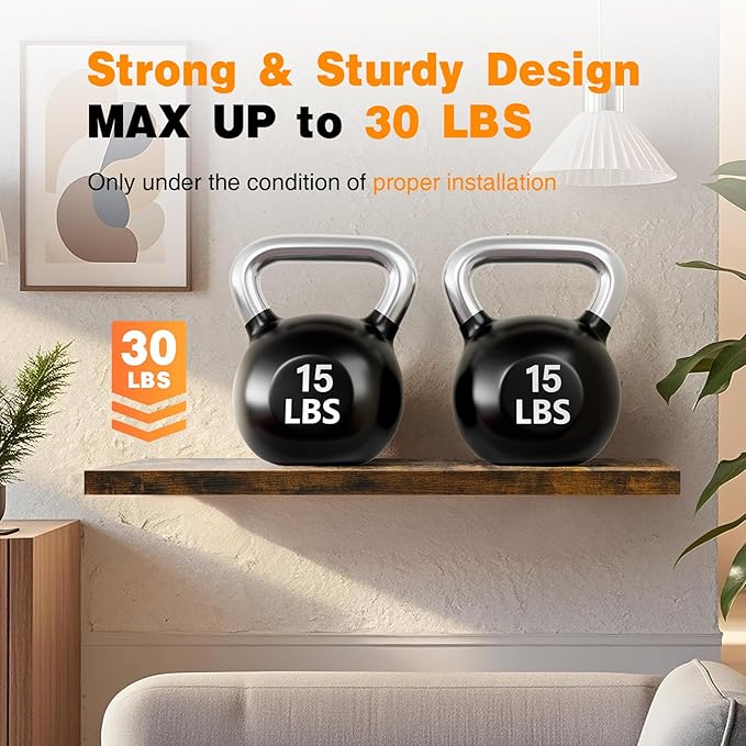 BAYKA Floating Shelves for Wall, 36 inches Long Wall Mounted Rustic Wood Shelves for Bathroom, Bedroom, Living Room, Kitchen, Office, Hanging Shelf for Books/Storage/Decor(Brown,Set of 2)-NeatNest