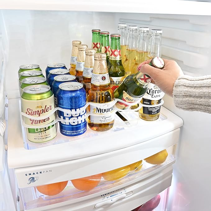 Display Technologies, Fridge-Plus Drink Organizer for Refrigerator Storage - Soda Can Dispenser and Soda Can Organizer Rack for Bar Fridge (Pack of 1)