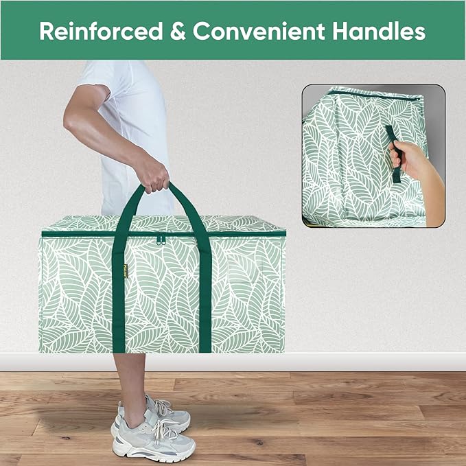 BALEINE 2-Pack Oversized Moving Bags with Reinforced Handles, Heavy-Duty Storage Tote for Clothes, Moving Supplies (Antique Folidage, 2-Pack)-NeatNest