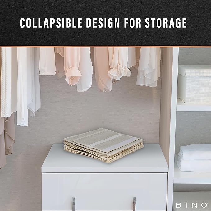 BINO 6-Shelf Sweater Closet Organizer - Beige | Closet Hanging Organizer for Bedroom | Sweater Storage Organizers | Hanging Shelves | Portable Closets for Clothes | Room Essentials-NeatNest