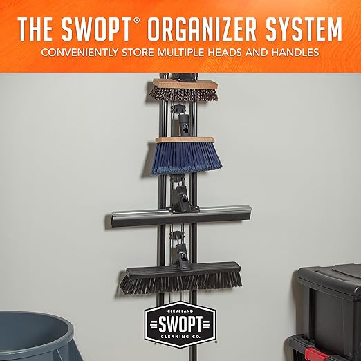 SWOPT 18” Standard Multi-Surface Push Broom Head — Indoor and Outdoor Push Broom — Cleaning Head Interchangeable with All SWOPT Cleaning Products for More Efficient Cleaning and Storage