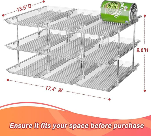 Can Storage Organizer Pantry and Canned Food Holders for Soup Can Goods Dispenser with Rack Clear 9-Pack-NeatNest
