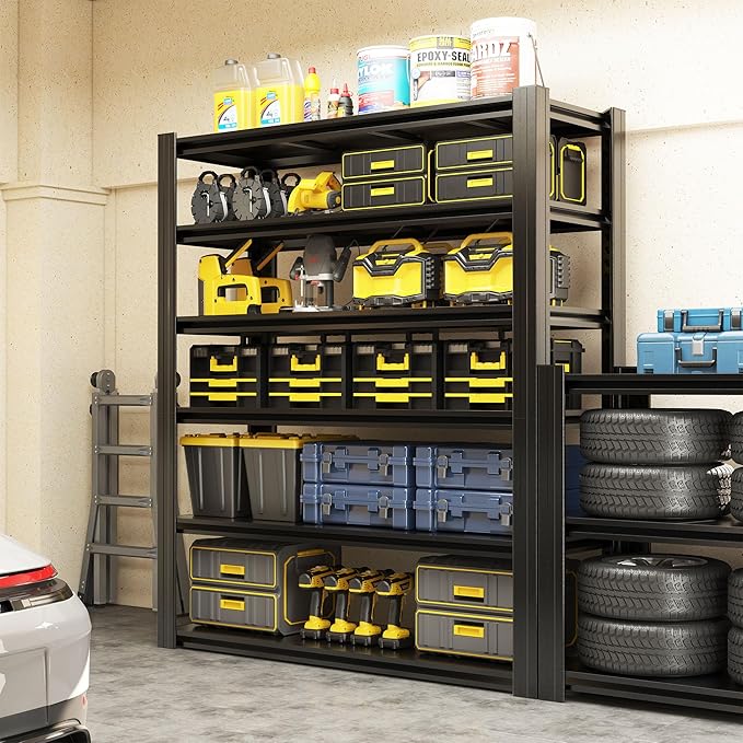 82" H Heavy Duty Garage Shelving 3000LBS Storage Shelves Adjustable 6 Tier Metal Shelving Unit, Industrial Utility Rack for Garage, Workshop, Basement, Home Office 82" H*48W*18D-NeatNest