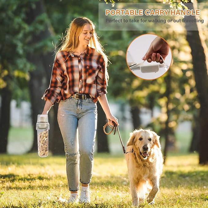 Dog Food Storage Container Airtight |3 Qt/2.8 L Clear Plastic Dog Puppy Food Treats Container with Measuring Cup|Hold up to 3.8 lbs of Pet Food|Portable Food Containers for Travel| BPA Free-NeatNest
