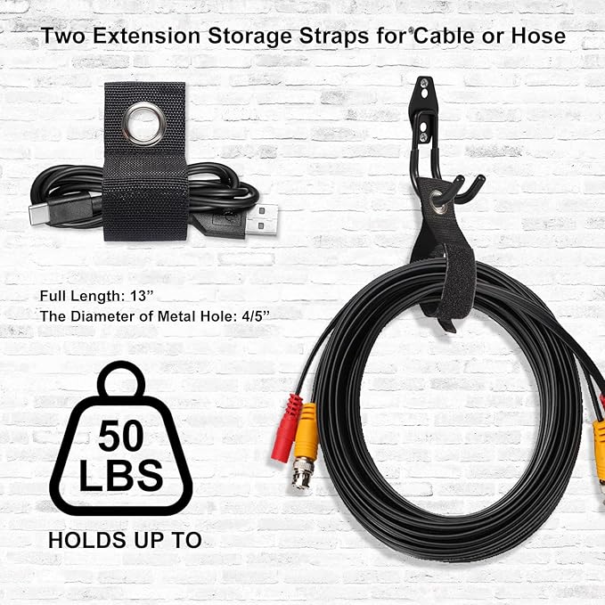 Garage Hook Heavy Duty Wall Storage Hangers, 32 Pack Garage Storage Hooks Steel Tool Black for Ladders, Ropes, Garden Tools-NeatNest