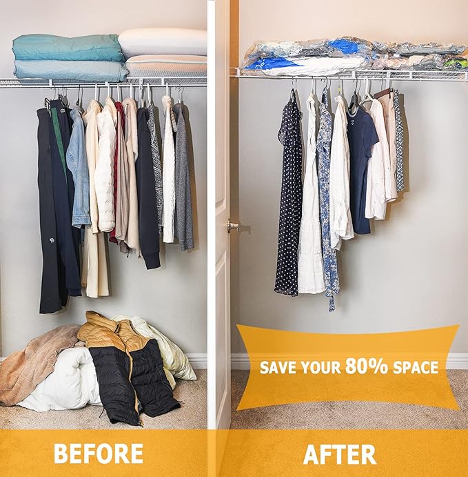 Vacuum Storage Bags 8 Medium, Space Saver Sealer Bags, Plastic Packaging Bags,Airtight Compression Bags for Clothes, Pillows, Comforters, Blankets, Bedding-NeatNest