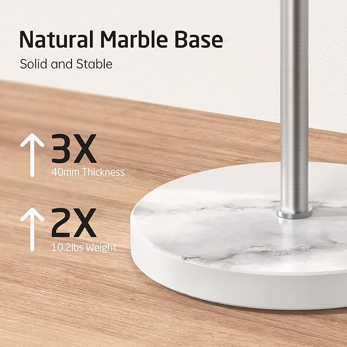 KES Free Standing Towel Racks for Bathroom with Weighted Marble Base, 40-Inch Floor Standing Towel Rack Stand, 3 Swivel Bars, Premium 18/8 Stainless Steel Brushed Finish, BTH219-2