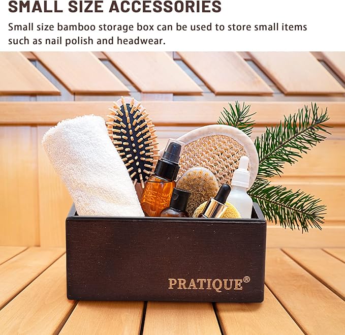 Bamboo Drawer Organizer - Kitchen Utensil Organizer Silverware Tray Cutlery Holder,Office Desk Supplies and Accessories,8.9 * 5.9 * 2.6,Nut-brown-NeatNest