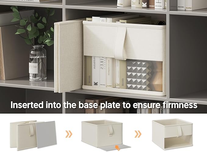 Foldable Storage Bins with Clear Window, Fabric Organizer for Closet, Shelves & Cubes - Breathable, Odor-Free Storage Boxes for Towels, Clothes, Toys, Books - 11.5 * 8.75 * 6.5in, White, 3-Pack-NeatNest