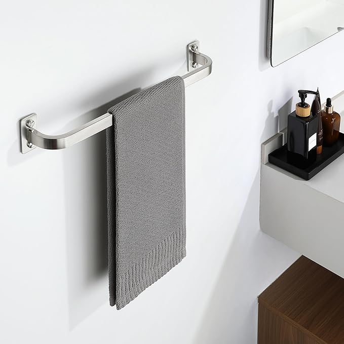 Bathroom Towel Bar, 16 inch Towel Racks for Bathroom Wall Mounted, SUS304 Stainless Steel Heavy Duty Towel Holder Bathroom Accessories Modern Home Decor, Brushed Finished