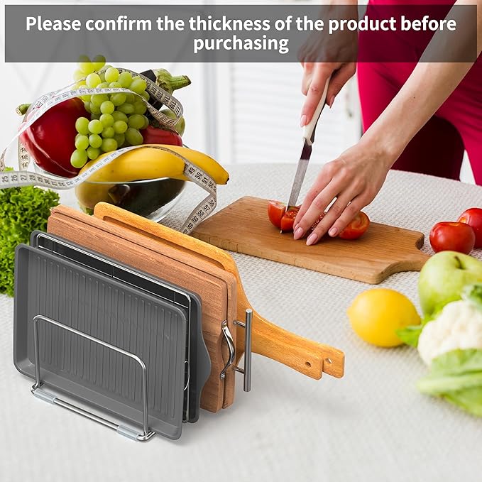 Cutting Board Stand, Cutting Board Rack, Cutting Board Organizer Stainless Steel, Cutting Board Holder for Countertop, Chopping Board Holder (1 Pack)-NeatNest