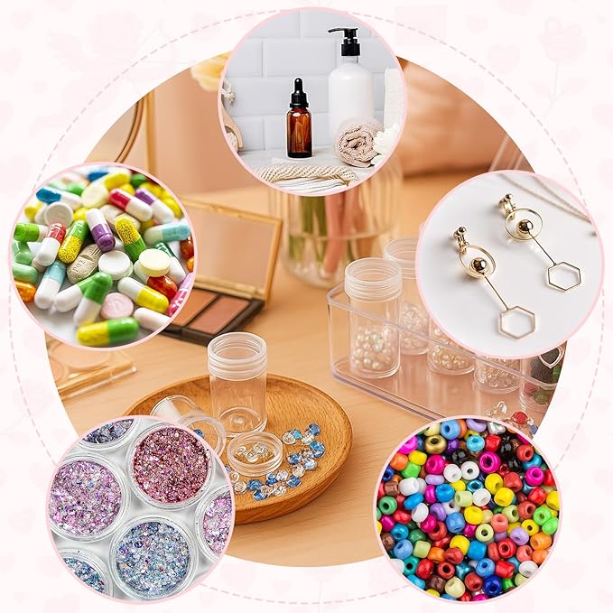 BigOtters Embroidery Diamond Storage Box, 30PCS Big Clear Plastic Bead Containers with Silicone Funnel for Jewelry Painting DIY Art Craft Rhinestones Sewing Cosmetic Nail Glitter Powder-NeatNest