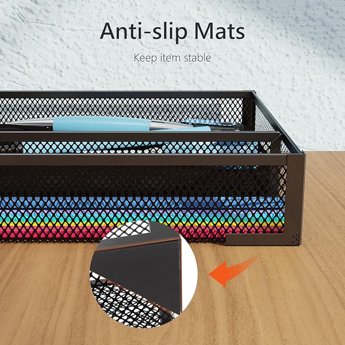 Desk Drawer Organizer, Office Desk Organizer Tray with 5 Dividers, Pen Pencil Drawer Organizer for Office Supplies, Desktop, Bathroom, Kitchen, Makeup, Vanity -NeatNest