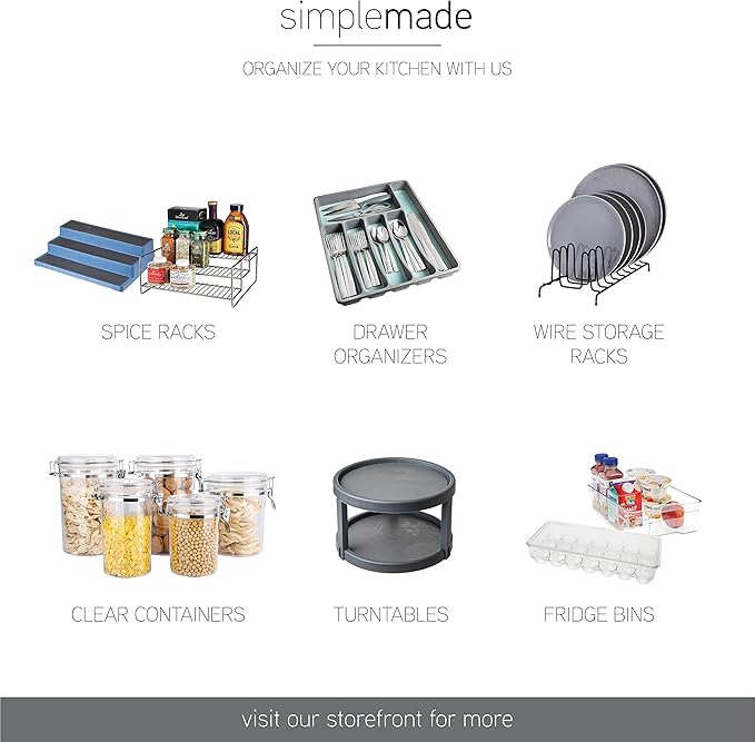 SIMPLEMADE Clear Refrigerator Organizer Bins - Clear Bins for Fridge, Containers for Fridge and Freezer, Multipurpose Storage for Kitchen, Office, Bathroom, Pack of 3 (Design 2)