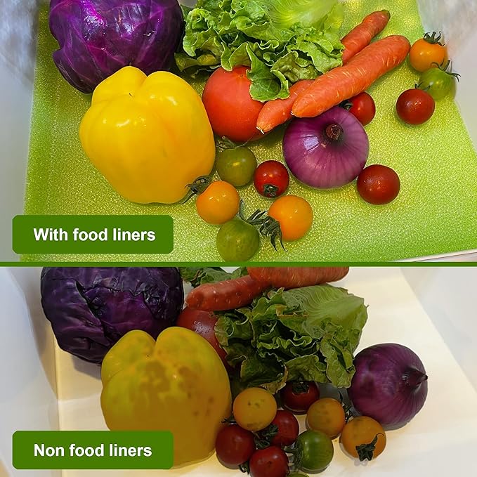 12-Pack Vegetable and Fruit Life Extender Fridge Shelf Sponge Liner, 12"x15" Cuttable, Washable, & Reusable Refrigerator Mat, Ventilation to Keep Produce Fresh Longer Prevents Spoilage