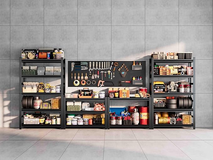 72" H Garage Shelving 5 Tier Shelving Unit, 3500Lbs Adjustable Metal Garage Storage Shelves Heavy Duty for Basement, Warehouse, Kitchen, Pantry (71.18'H X 35.43''W X 15.75''D)