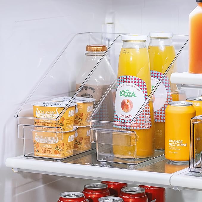 Sorbus Roll Out Bottle Organization Bins - Pantry Under Sink Organizer with Wheels & Handles, Clear Plastic Organizing Containers for Bottles & Cleaning Supplies - Kitchen Cabinet Laundry Room Storage-NeatNest