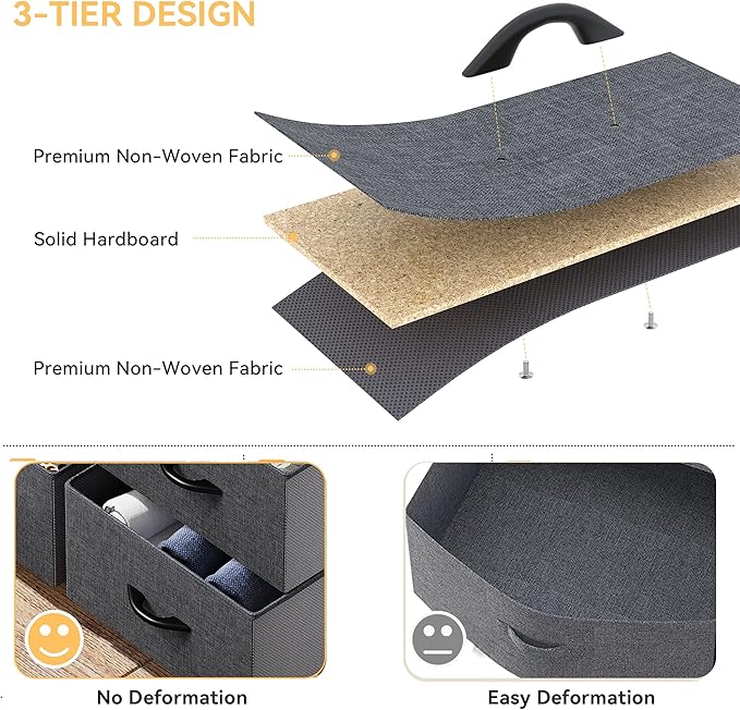 DWVO Dresser for Bedroom, Fabric Dresser with 8 Drawers, Chest of Drawers for Closet, Living Room-NeatNest