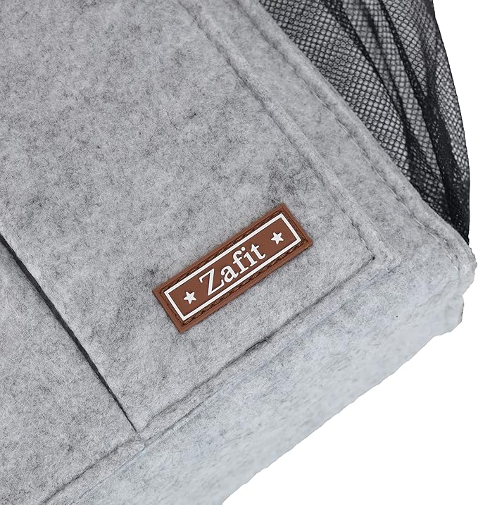 Bedside Caddy, Large Size Bedside Storage Organizer Bedside Organizer Caddy for Magazine Remotes Phone (13.4'' x 18.1'' Plus Size, Light Grey)-NeatNest