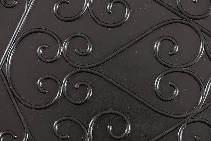 Anji Mountain AMB0BT4F-005 Black Rubber Boot/Shoe Tray with Coir, Fits 4 Pair (46.5" Wide), Black & Ivory Insert
