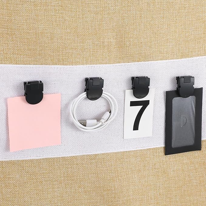 100 Pcs Cubicle Clips Fabric Panel Cubicle Accessories Fabric Partition Panel Wall Clip Office Photos Wall for Notes Memos Standard Size, 40-Sheet Capacity (Black)