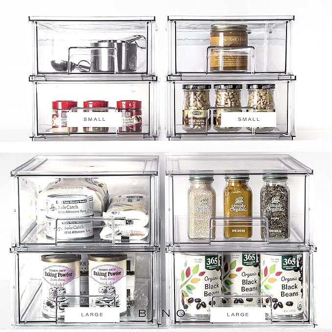 BINO | Stackable Storage Drawers, Small - Clear | THE CRATE COLLECTION | Storage Bins With Drawers | Bathroom Organizers | Under Sink Organizer | Vanity Cabinet Home Organization-NeatNest