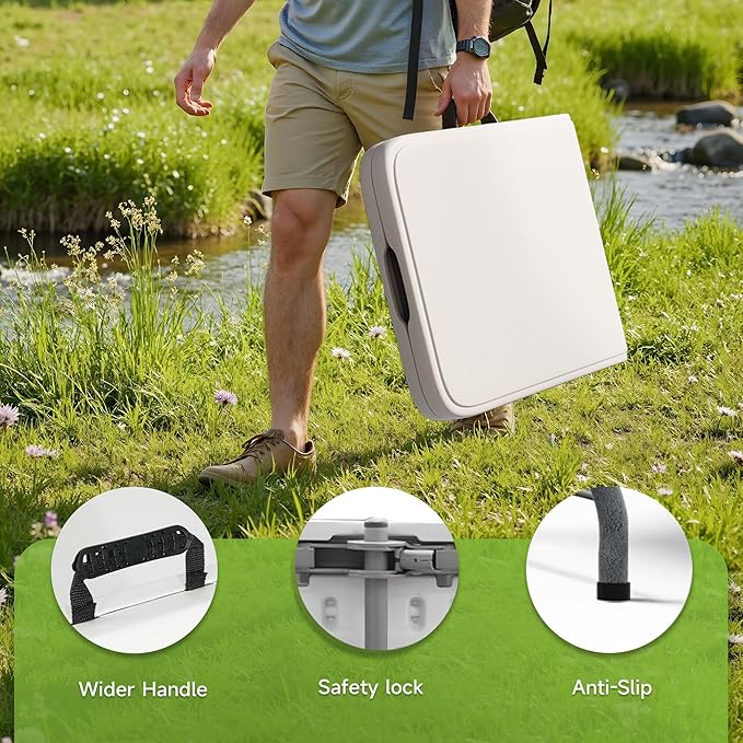 Folding Table 6 Foot - Heavy Duty 330LBS Capacity, Sturdy & Foldable Design with Safety Lock - Portable Tables Folding for Camping, Party, Indoor & Outdoor Use, 1 Pack-NeatNest