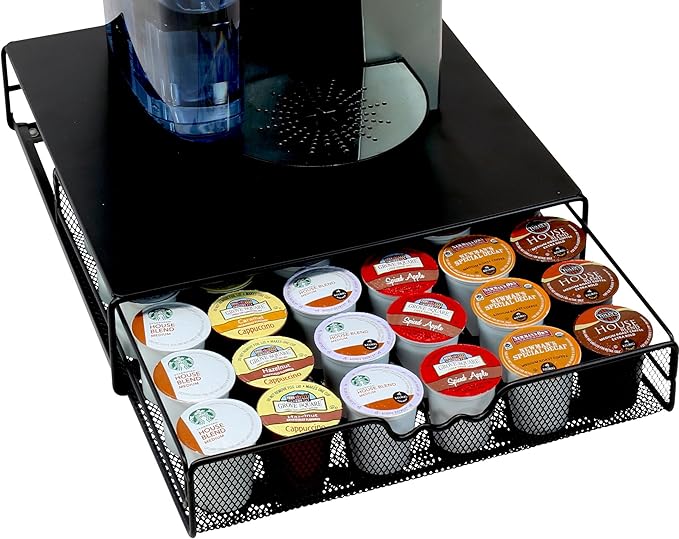 DecoBrothers K-Cup Holder Drawer for 36 Coffee Pods Storage, Black-NeatNest