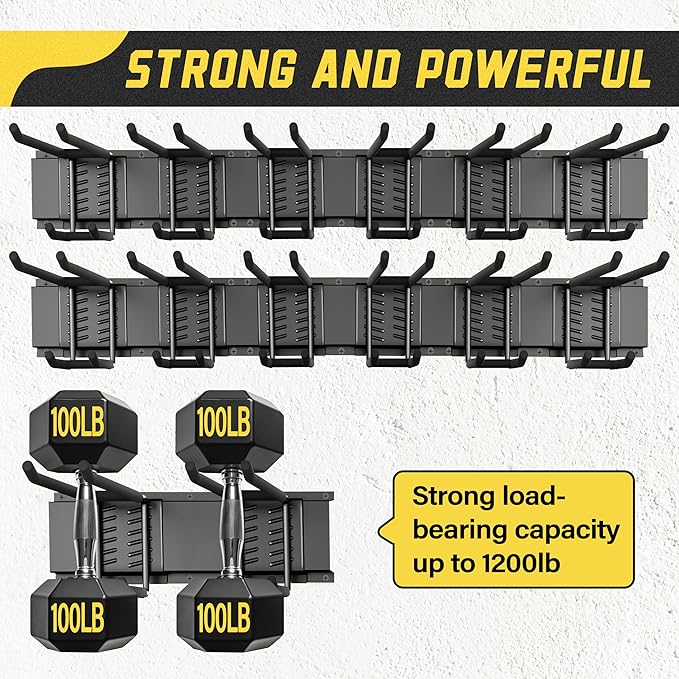 Garage Wall Organizer,21Pack Carries 1200 lbs,Garden Tool Organizer 99in with Large Storage Space,Easy Assembly, Sturdy Design,for Efficient Tool Storage Garage Organization