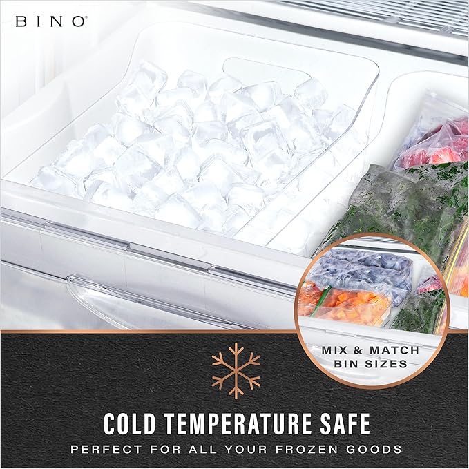 BINO | Plastic Organizer Bins, X-Small - 4 Pack | THE SOHO COLLECTION | Multi-Use Organizer Bins | Pantry & Freezer Bin | Plastic Storage Containers | Bin for Home & Kitchen Org-NeatNest