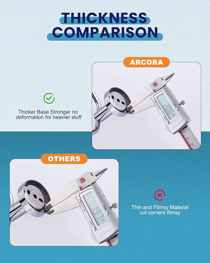 ARCORA Stainless Steel Towel Hooks: Chrome Towel Hooks for Bathroom Heavy Duty Robe Hook for Bathroom Bedroom