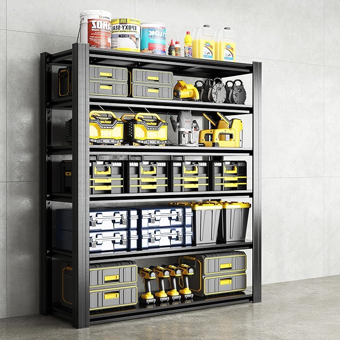 82" H Heavy Duty Garage Shelving 3000LBS Storage Shelves Adjustable 6 Tier Metal Shelving Unit, Industrial Utility Rack for Garage, Workshop, Basement, Home Office 82" H*48W*18D-NeatNest