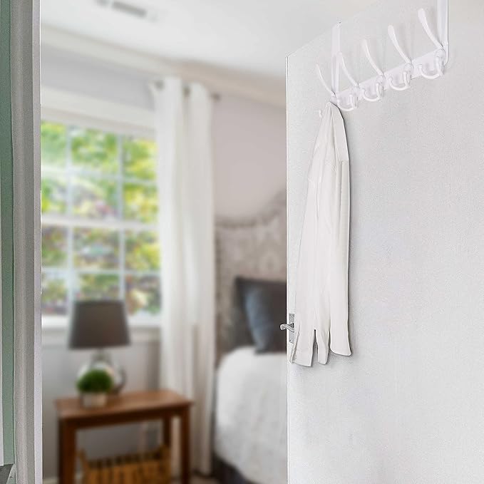 WEBI Over The Door Hooks,Over Door Hanger,Triple Door Hooks for Hanging White Over The Door Towel Rack,Door Coat Hanger,Over Door Coat Rack for Clothes,Towels,Bathroom,2 Pack