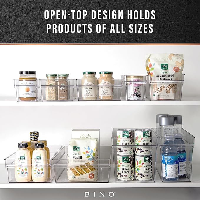 BINO | Plastic Storage Bins, X-Large | THE HANDLER COLLECTION | Multipurpose Organizer Bins | Kitchen Pantry Organizers and Storage | Clear Containers for Organizing Home | Freezer Organizer-NeatNest