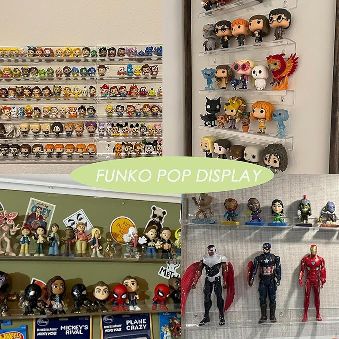 Acrylic Floating Acrylic Invisible Kids Floating Bookshelf for Kids Room Wall Shelves, Funko Pop Display Picture Ledge Shelf Decor, Bathroom Wall Shelves,Clear(6Pack,1.6x15inches)