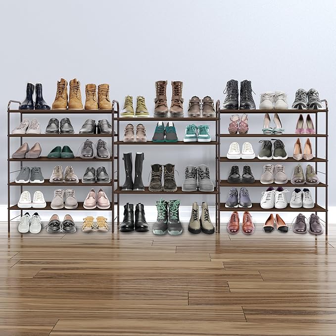 Simple Houseware 5-Tier Shoe Rack Storage Organizer, Bronze-NeatNest