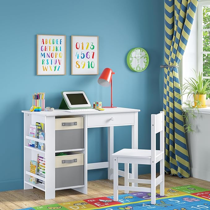 RiverRidge Kids storage bins - 10.5 Cube Storage Organizer with Handles – Gray Two-Tone closet organizers and storage for Toys, Shoes & More - Fits RiverRidge Cabinets