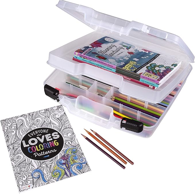 ArtBin 6961AB Quick View Deep Base Carrying Case with Removable Dividers, Portable Art & Craft Storage Box, 15", Clear