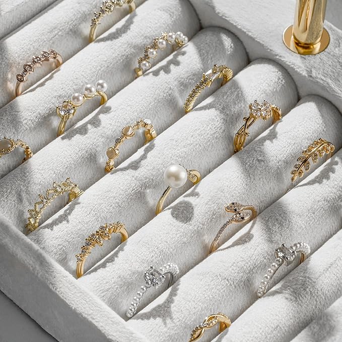 3 Tier Bracelet Holder Display - Detachable T Bar White Velvet Bracelet Holder, Jewelry Holder Organizer for Bracelet, Necklace, Earrings, Rings