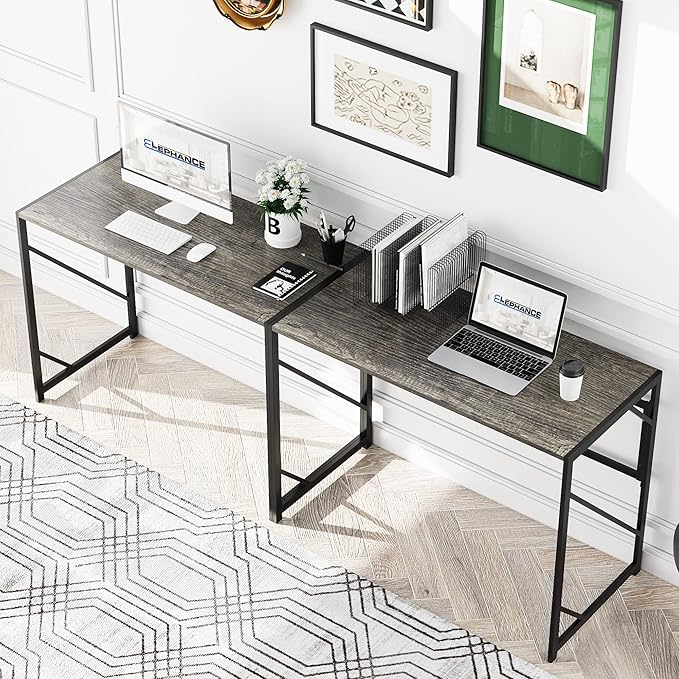 Elephance Folding Desk Writing Computer Desk for Home Office, No-Assembly Study Office Desk Foldable Table for Small Spaces-NeatNest