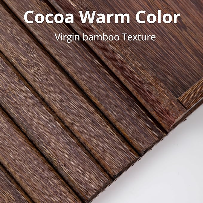 DETOR Couch Arm Tray, TV Tray with Capacious 12.4" x 5.4" Storage Box, Bamboo Grain Stained Brown Color, Enhanced Nonslip Felt Bottom, Sturdy Bamboo Slats Material | for Armrests 6" and Wider-NeatNest